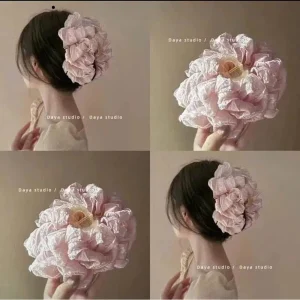 Kẹp Tóc Bản To Ren Bèo Vintage