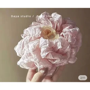 Kẹp Tóc Bản To Ren Bèo Vintage