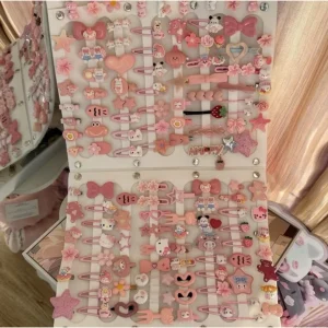 5 kẹp tóc hồng dễ thương cho bé gái phong cách Hàn