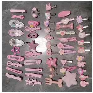 5 kẹp tóc hồng dễ thương cho bé gái phong cách Hàn