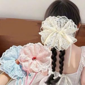 Chun buộc tóc cho bé hoa pastel dễ thương